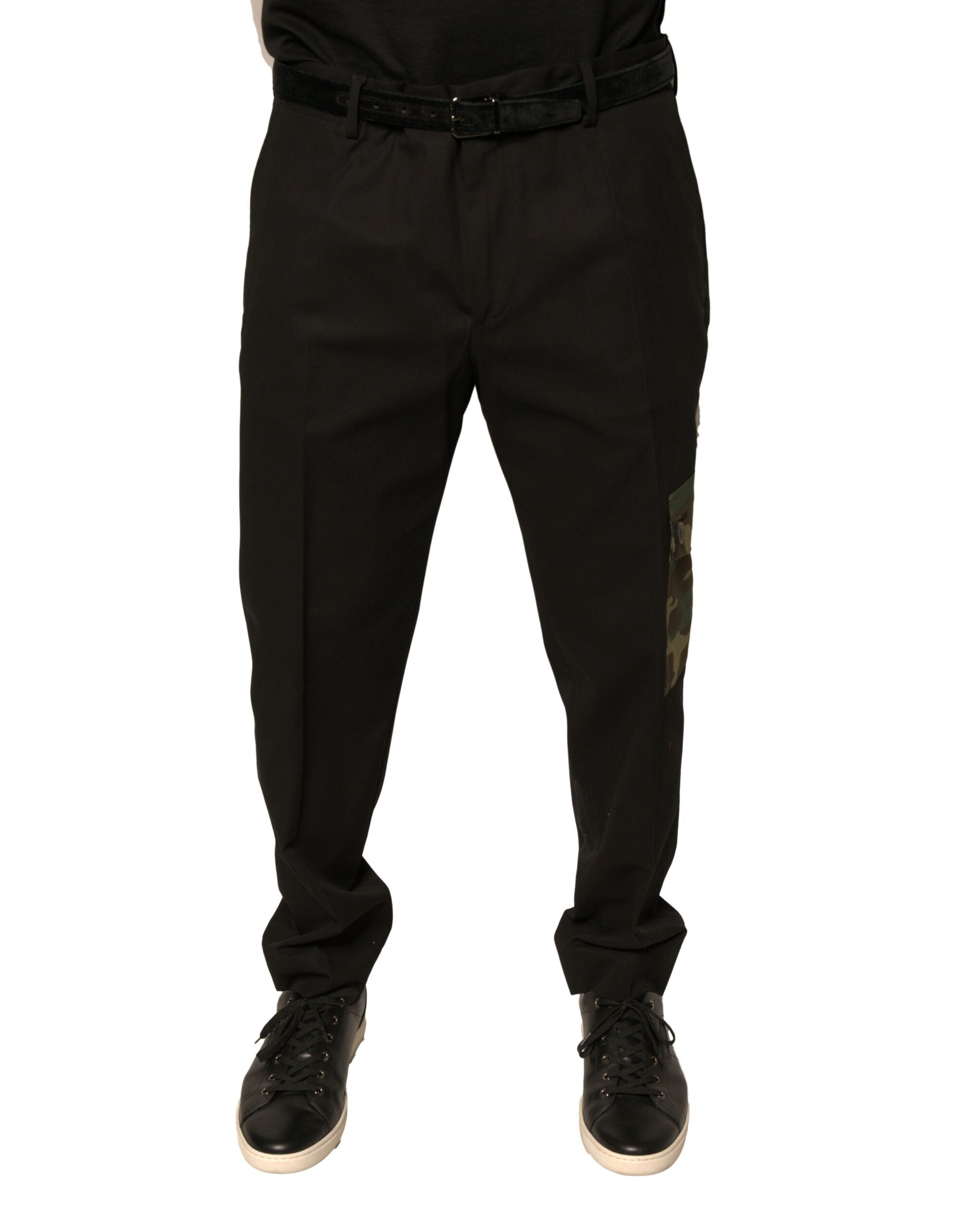 Dolce & Gabbana Black Cotton Men Cargo Casual Pants Dolce & Gabbana