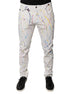 Dolce & Gabbana White Color Splash Print Skinny Denim Jeans Dolce & Gabbana
