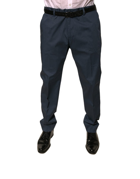 Dolce & Gabbana Dark Blue Cotton Stretch Skinny Men Dress Pants Dolce & Gabbana