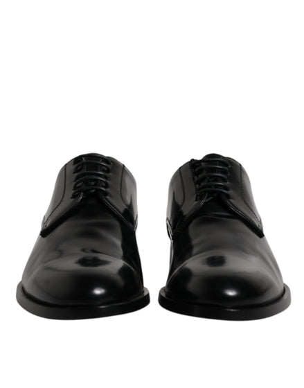 Dolce & Gabbana Black Calfskin Leather Derby Lace Up Formal Dress Shoes Dolce & Gabbana