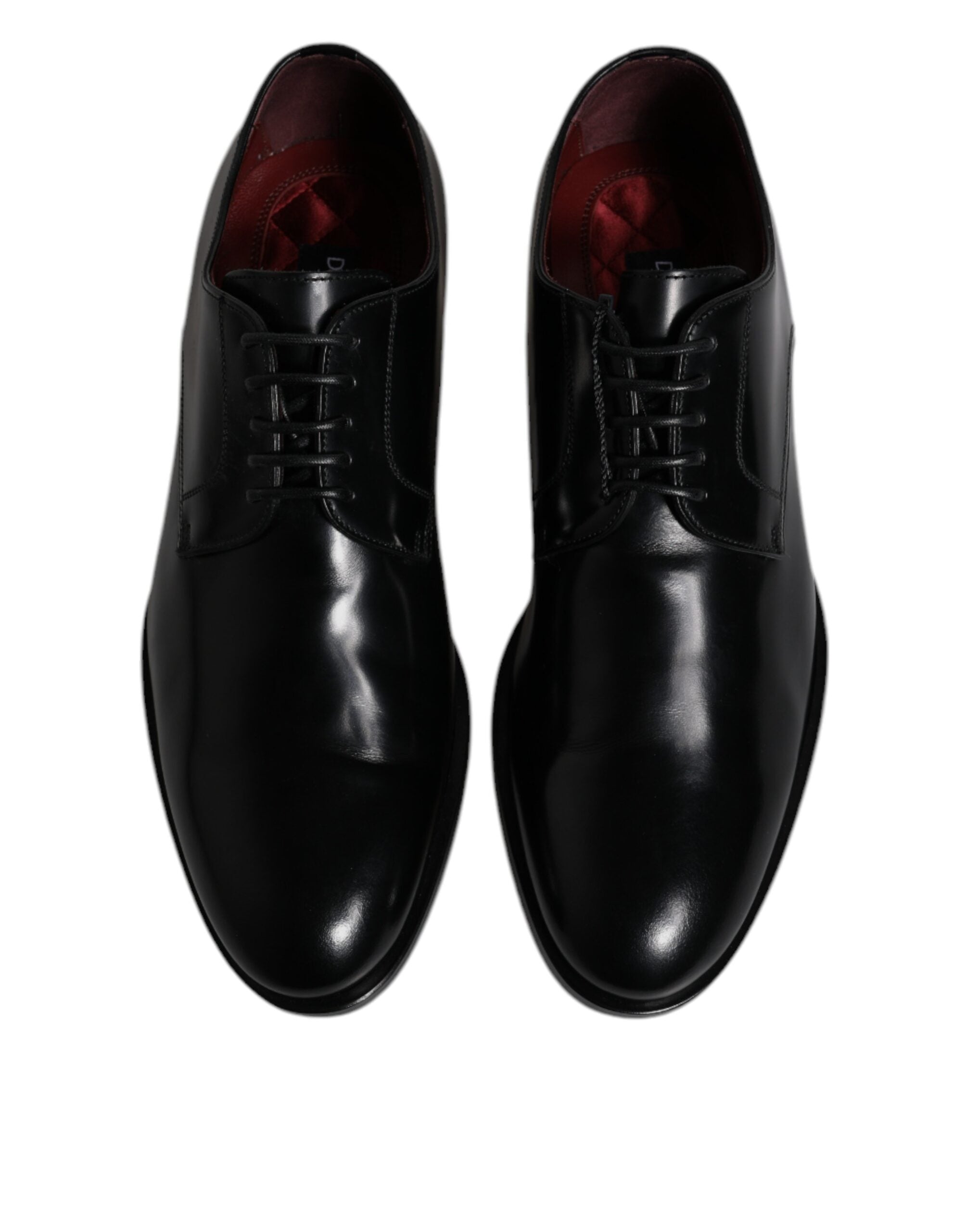 Dolce & Gabbana Black Calfskin Leather Derby Lace Up Formal Dress Shoes Dolce & Gabbana