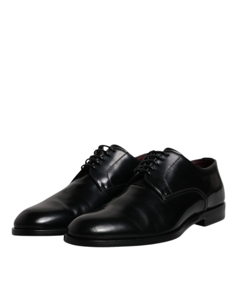 Dolce & Gabbana Black Calfskin Leather Derby Lace Up Formal Dress Shoes Dolce & Gabbana