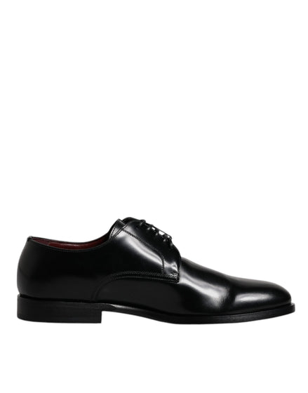 Dolce & Gabbana Black Calfskin Leather Derby Lace Up Formal Dress Shoes Dolce & Gabbana