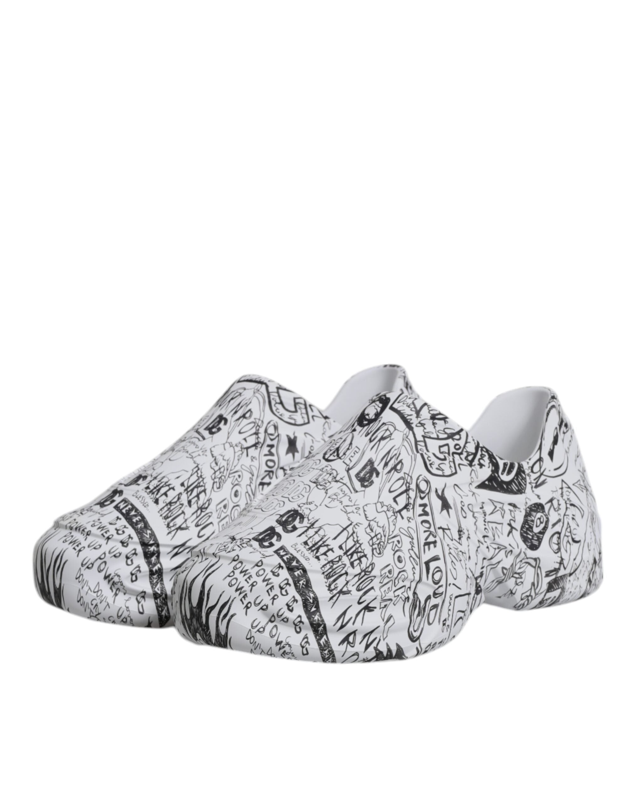 Dolce & Gabbana White Black Graffiti Daymaster Sneakers Shoes Dolce & Gabbana