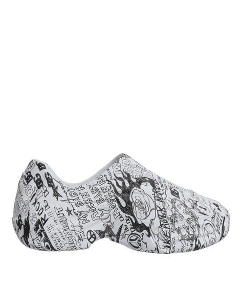 Dolce & Gabbana White Black Graffiti Daymaster Sneakers Shoes Dolce & Gabbana