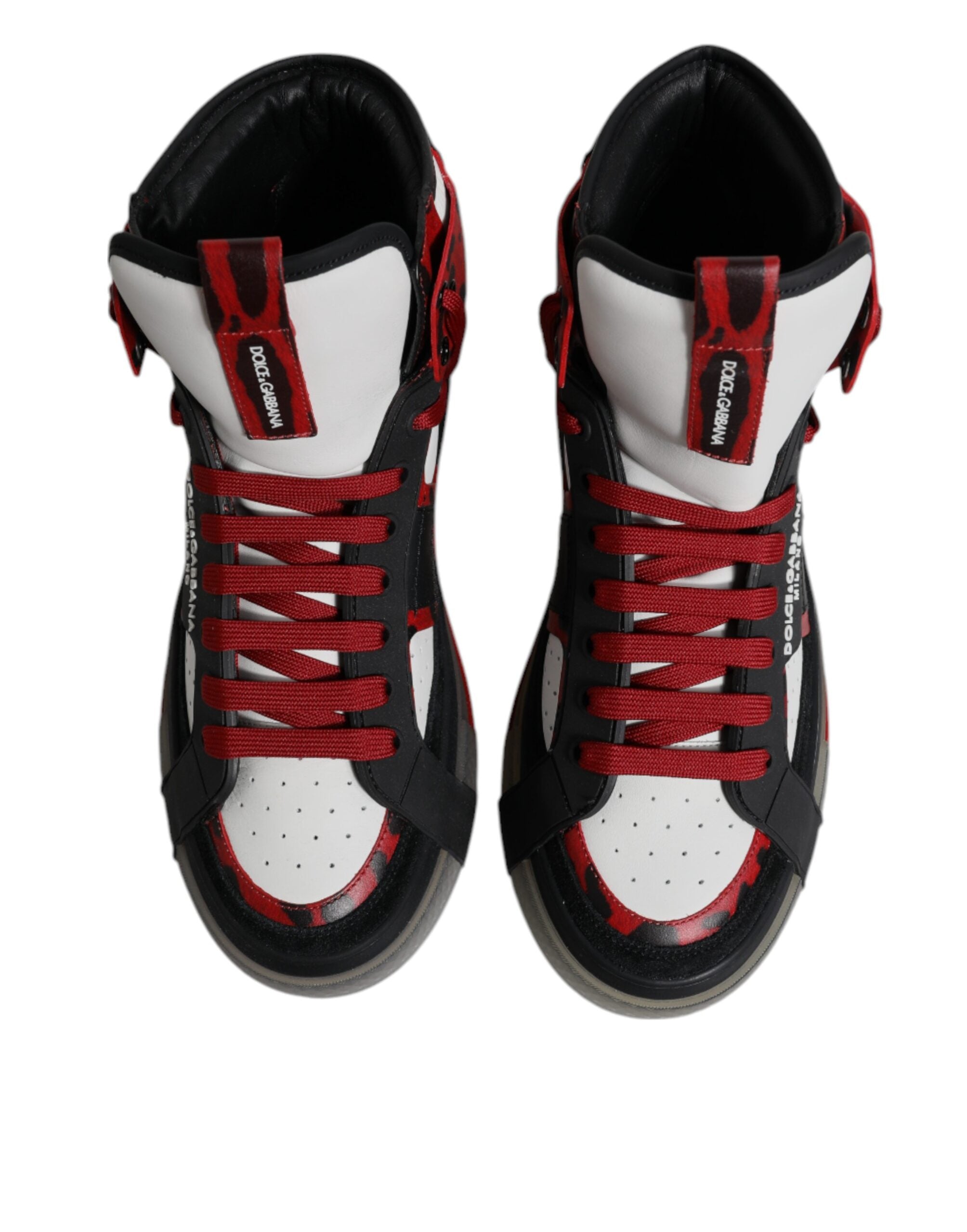 Dolce & Gabbana Multicolor Leather High Top Sneakers Shoes Dolce & Gabbana
