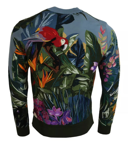 Dolce & Gabbana Jungle Wool Silk Pullover Logo Sweater Dolce & Gabbana