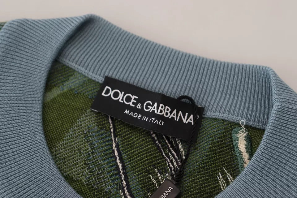 Dolce & Gabbana Jungle Wool Silk Pullover Logo Sweater Dolce & Gabbana
