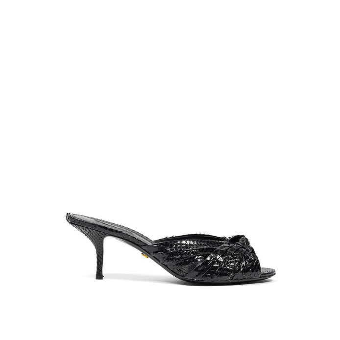 Dolce & Gabbana Black Snake Skin  Platform Sandals Dolce & Gabbana
