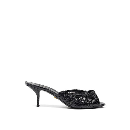 Dolce & Gabbana Black Snake Skin  Platform Sandals Dolce & Gabbana