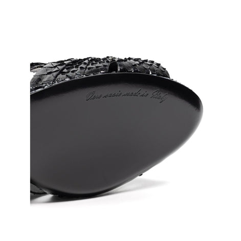 Dolce & Gabbana Black Snake Skin  Platform Sandals Dolce & Gabbana