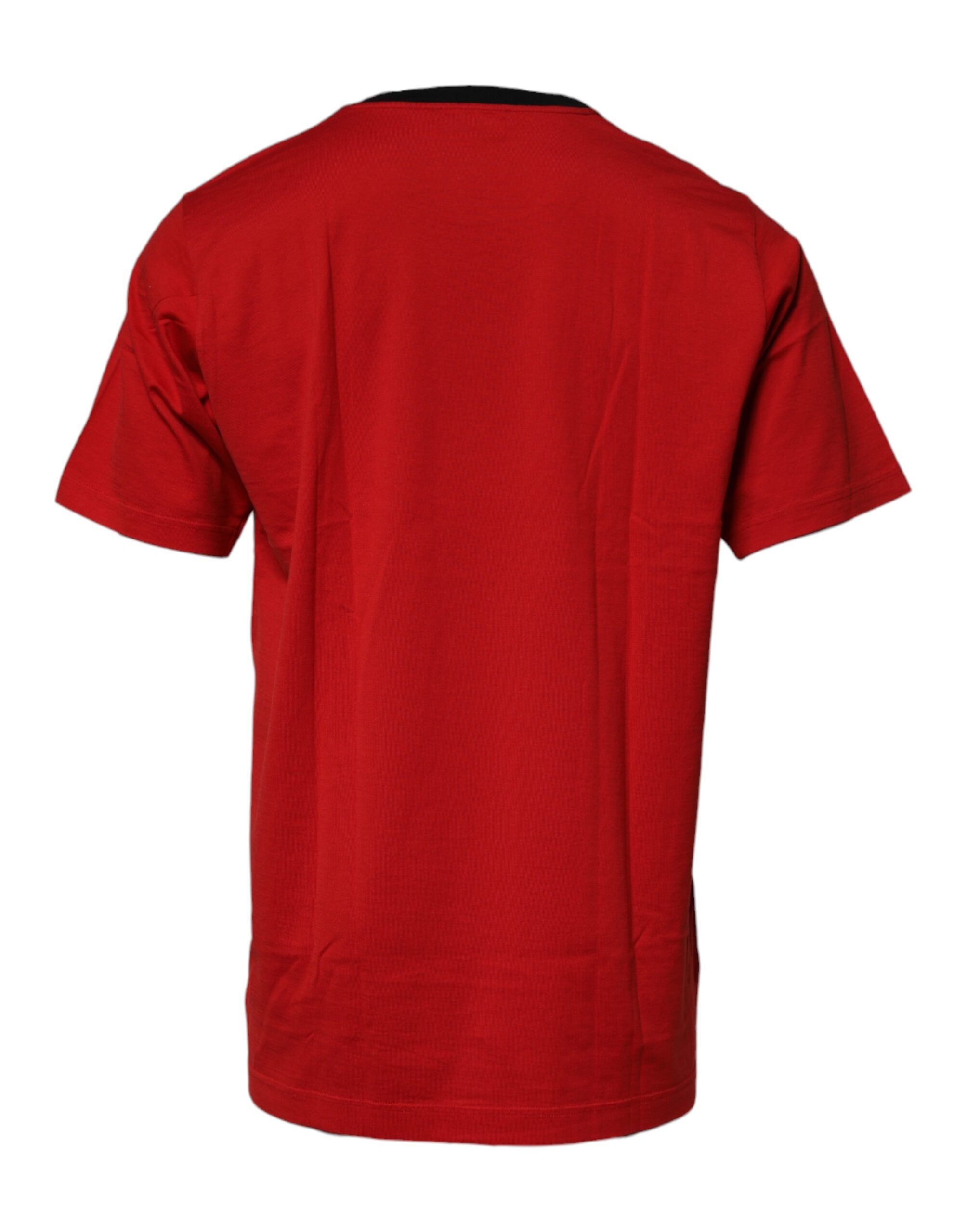 Dolce & Gabbana Red Logo Crown Cotton Crew Neck T-shirt Dolce & Gabbana
