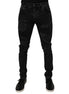 Dolce & Gabbana Black Tattered Cotton Skinny Men Denim Jeans Dolce & Gabbana