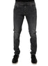 Dolce & Gabbana Dark Gray Washed Cotton Slim Fit Denim Jeans Dolce & Gabbana