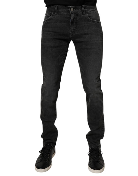 Dolce & Gabbana Black Cotton Stretch Skinny Men Denim Jeans Dolce & Gabbana