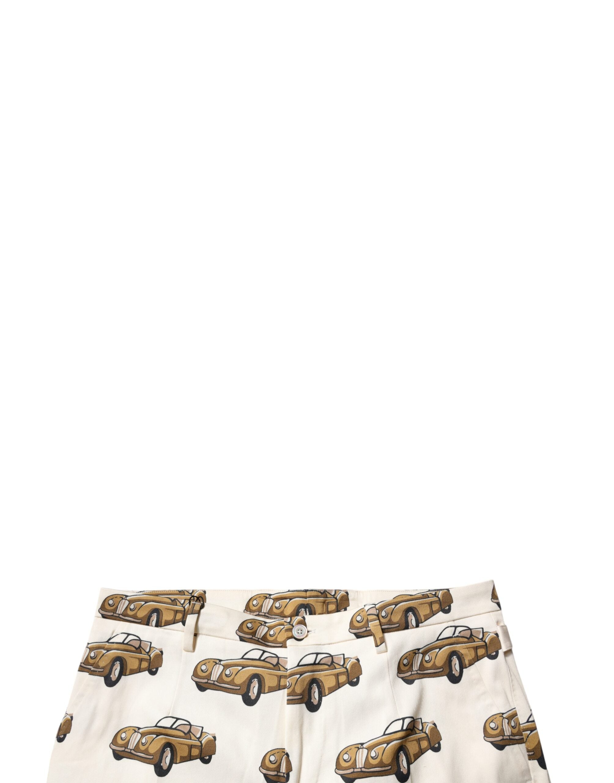 Dolce & Gabbana Off White Cars Cotton Skinny Men Denim Jeans Dolce & Gabbana