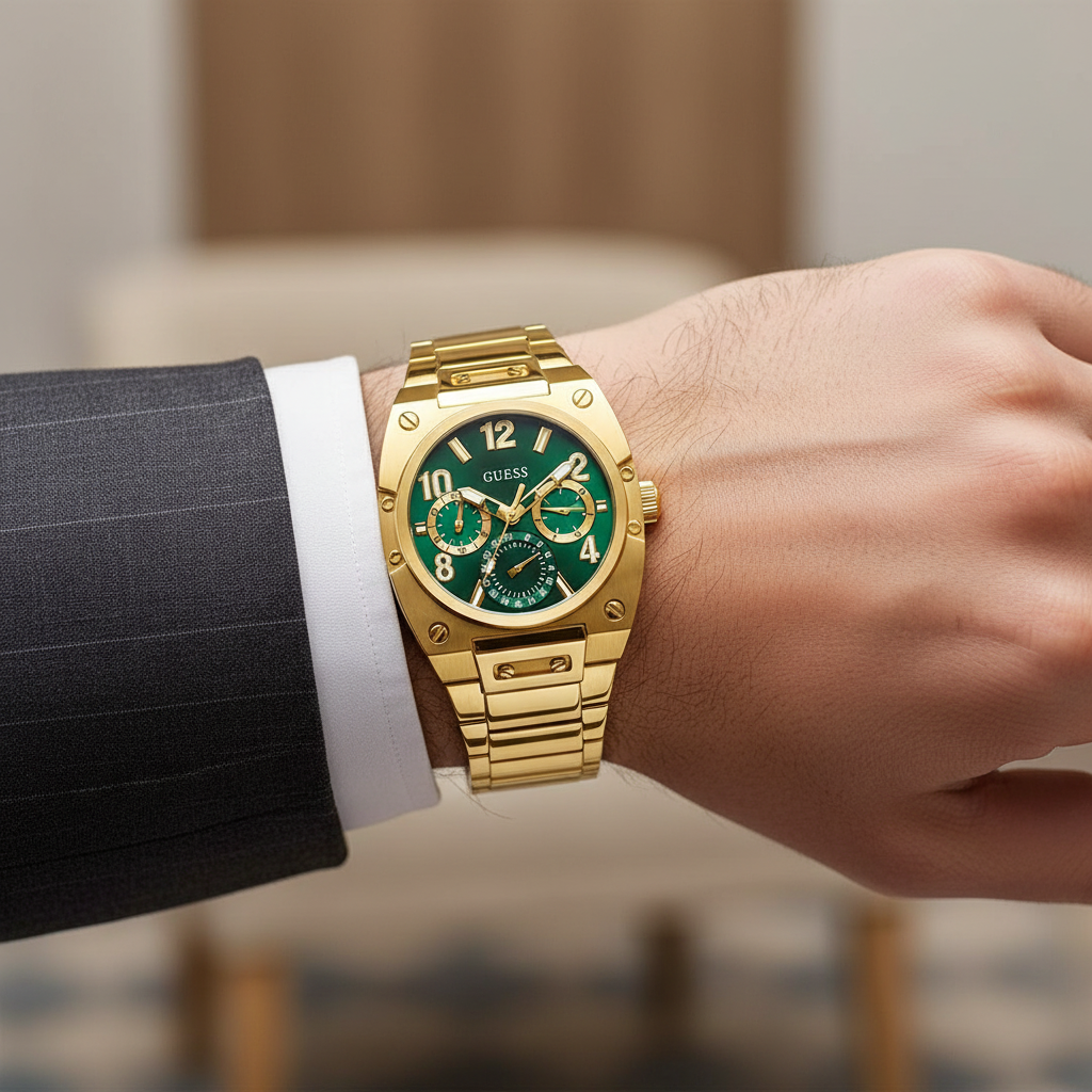 Guess Gold Stainless Steel Dress Watch Guess