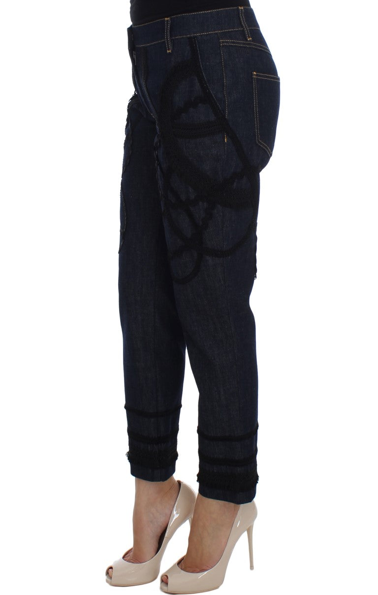 Dolce & Gabbana Blue Denim Cotton CAPRI Torero Jeans Dolce & Gabbana