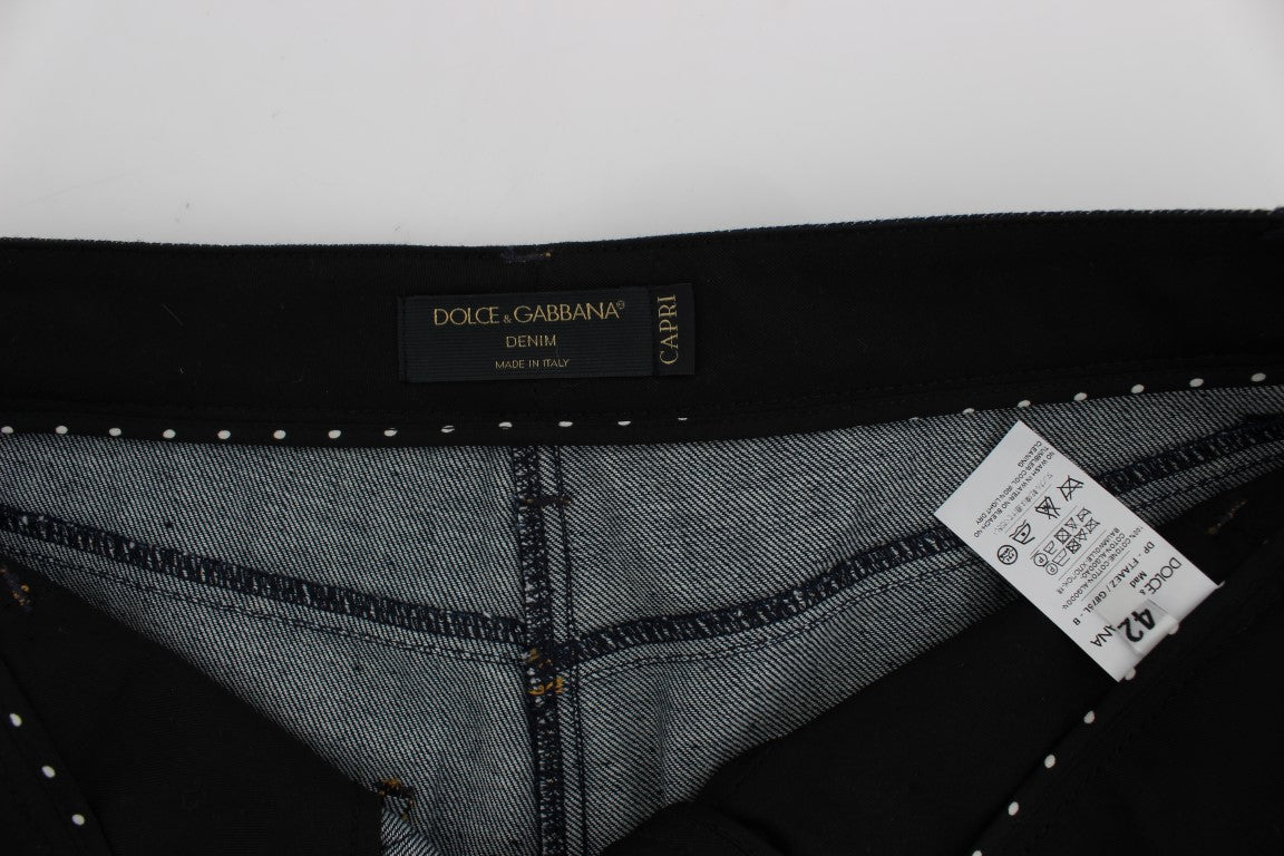 Dolce & Gabbana Blue Denim Cotton CAPRI Torero Jeans Dolce & Gabbana