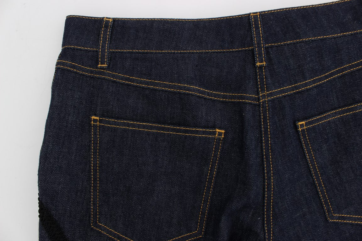 Dolce & Gabbana Blue Denim Cotton CAPRI Torero Jeans Dolce & Gabbana