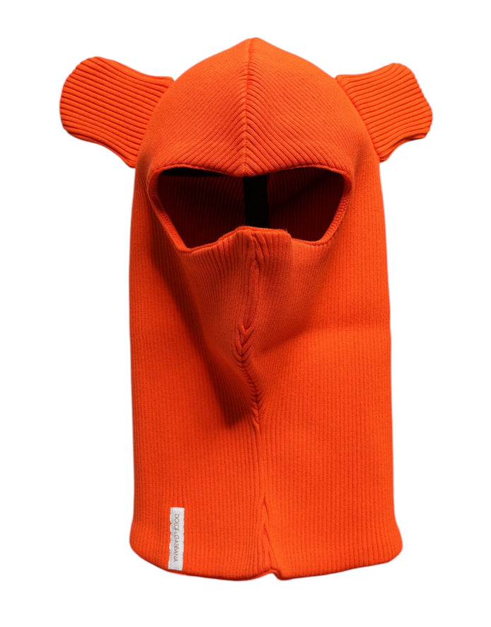 Dolce & Gabbana Orange Cotton Whole Head Wrap Balaclava Hat Dolce & Gabbana