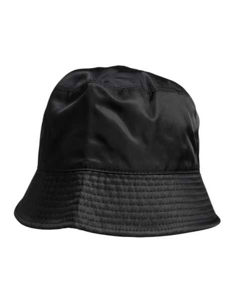 Dolce & Gabbana Black Cotton Wide Brim Bucket Hat Dolce & Gabbana