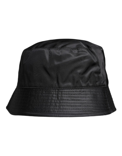 Dolce & Gabbana Black Cotton Wide Brim Bucket Hat Dolce & Gabbana