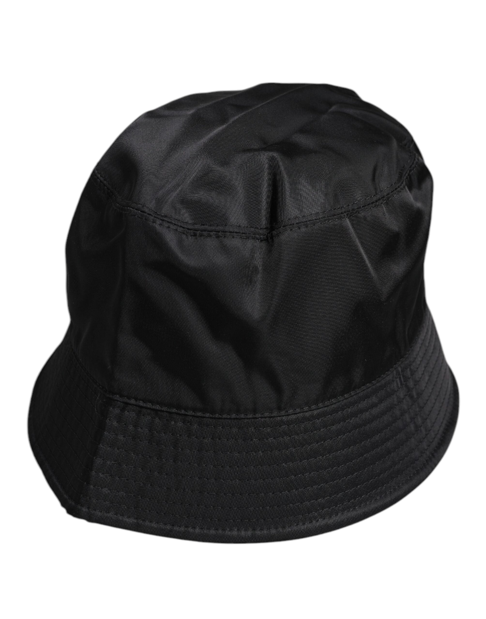 Dolce & Gabbana Black Cotton Wide Brim Bucket Hat Dolce & Gabbana