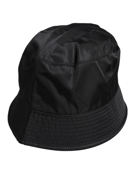 Dolce & Gabbana Black Cotton Wide Brim Bucket Hat Dolce & Gabbana