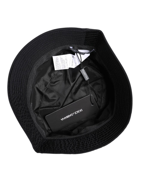 Dolce & Gabbana Black Cotton Wide Brim Bucket Hat Dolce & Gabbana