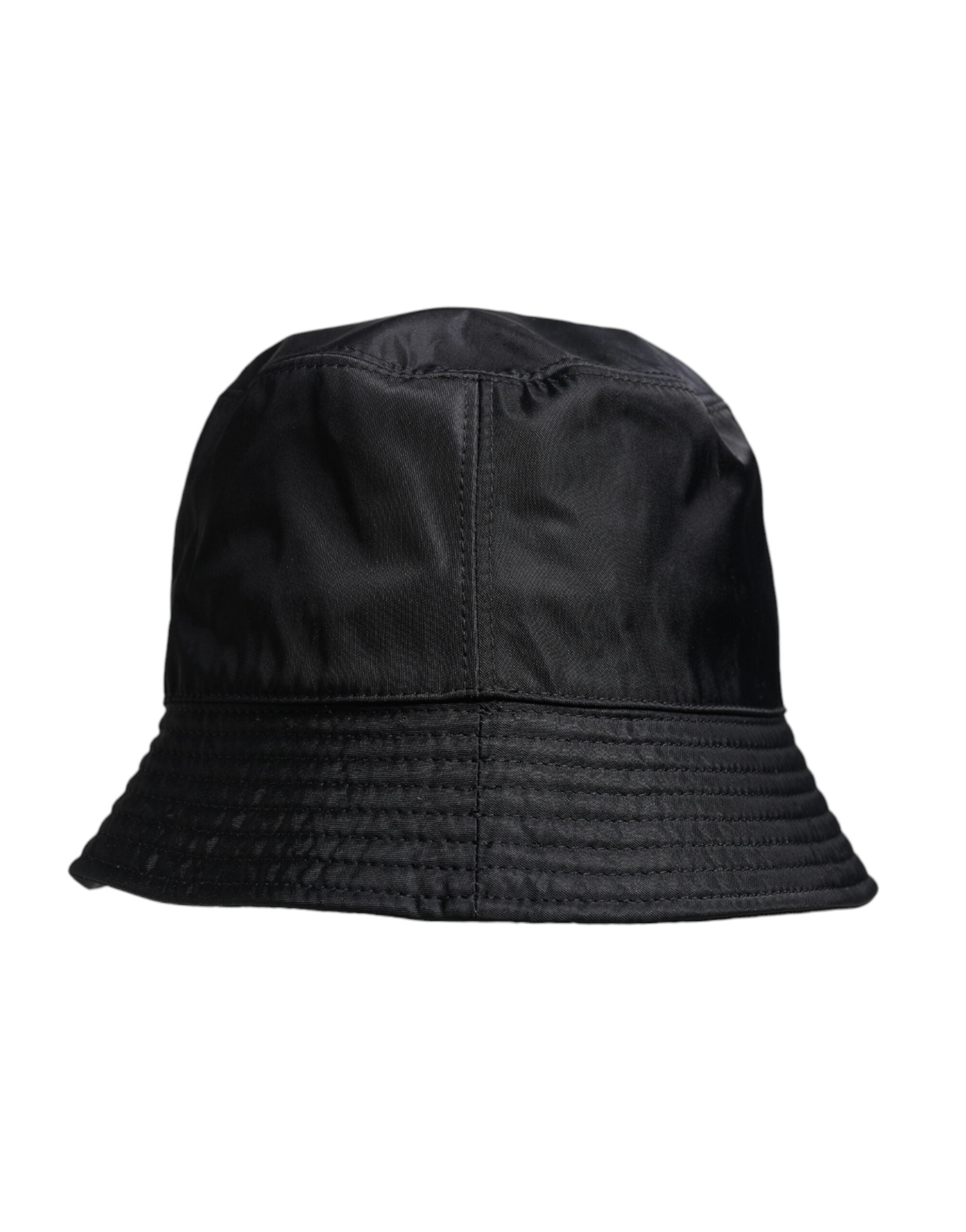 Dolce & Gabbana Black Cotton Wide Brim Bucket Hat Dolce & Gabbana