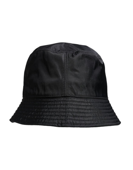Dolce & Gabbana Black Cotton Wide Brim Bucket Hat Dolce & Gabbana