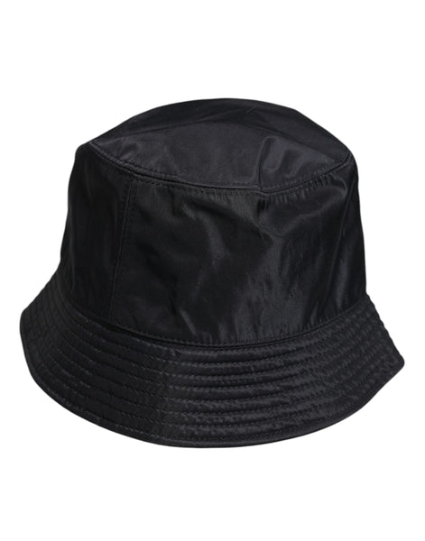Dolce & Gabbana Black Cotton Wide Brim Bucket Hat Dolce & Gabbana