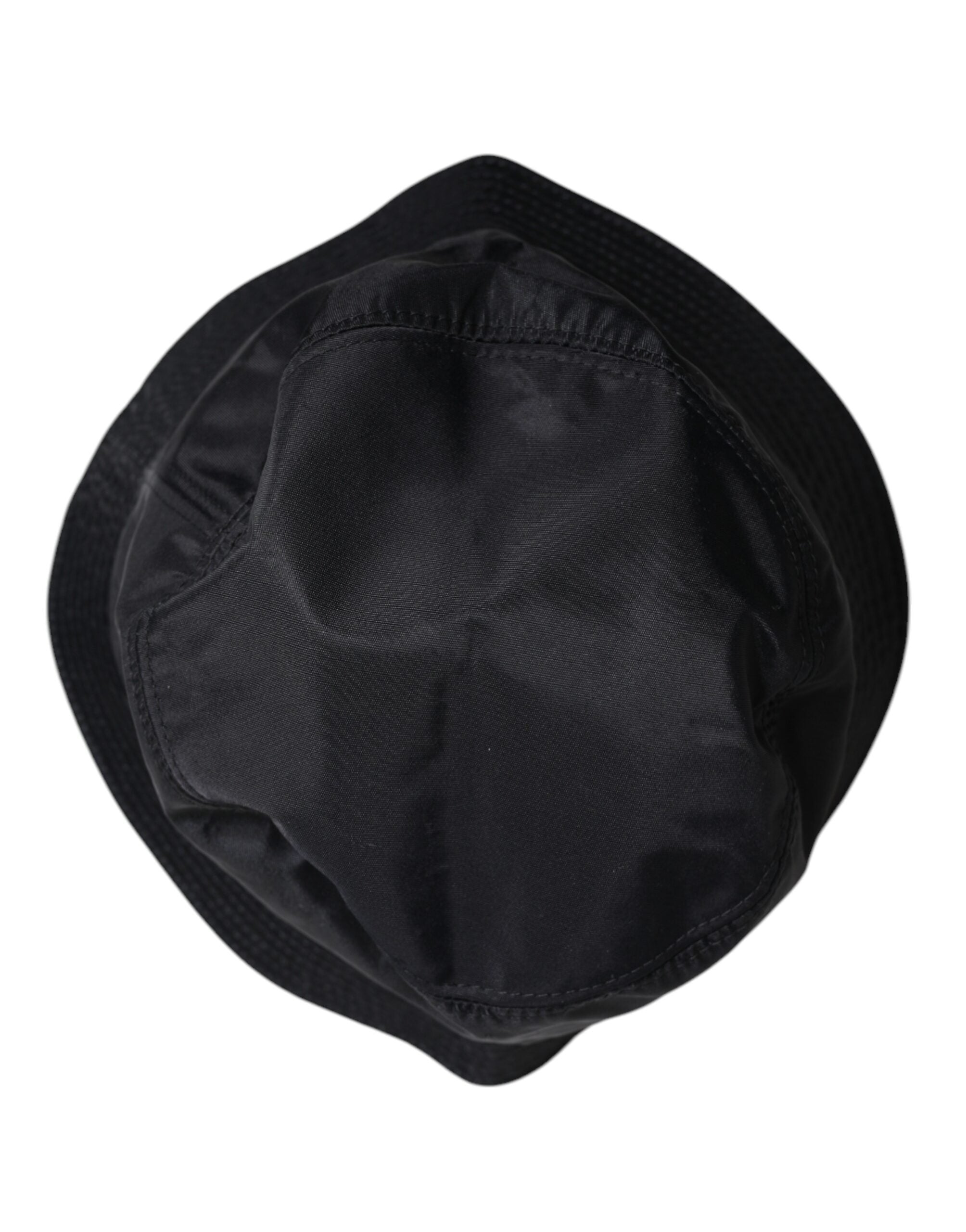 Dolce & Gabbana Black Cotton Wide Brim Bucket Hat Dolce & Gabbana