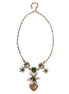 Dolce & Gabbana Gold Brass Lily Crystal Sacred Heart Pendant Necklace Dolce & Gabbana