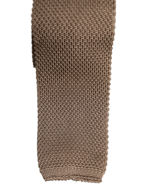 Dolce & Gabbana Brown Silk Adjustable Necktie Tie Dolce & Gabbana
