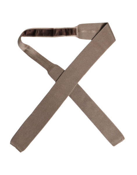 Dolce & Gabbana Brown Silk Adjustable Necktie Tie Dolce & Gabbana