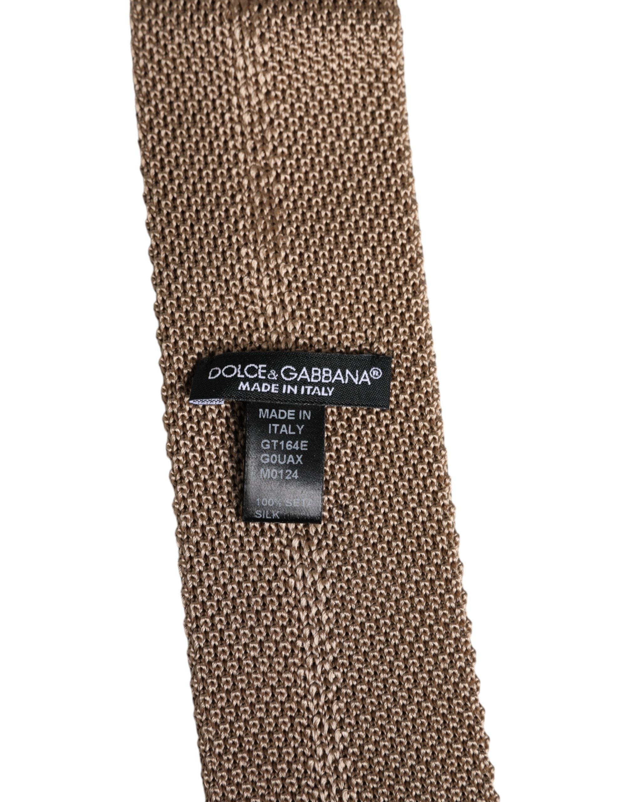 Dolce & Gabbana Brown Silk Adjustable Necktie Tie Dolce & Gabbana