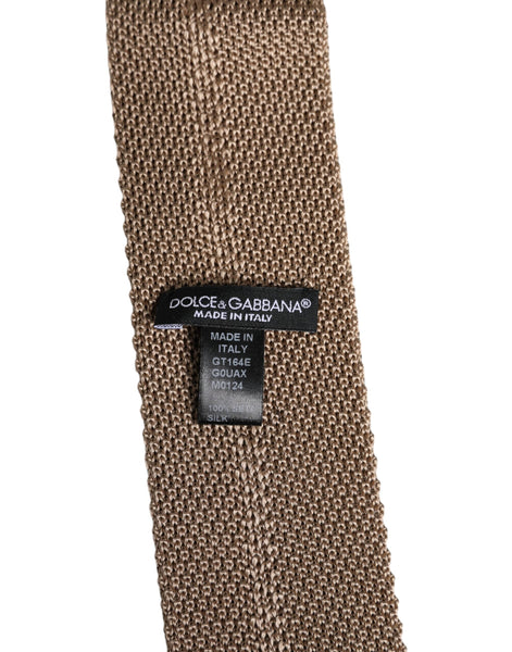 Dolce & Gabbana Brown Silk Adjustable Necktie Tie Dolce & Gabbana