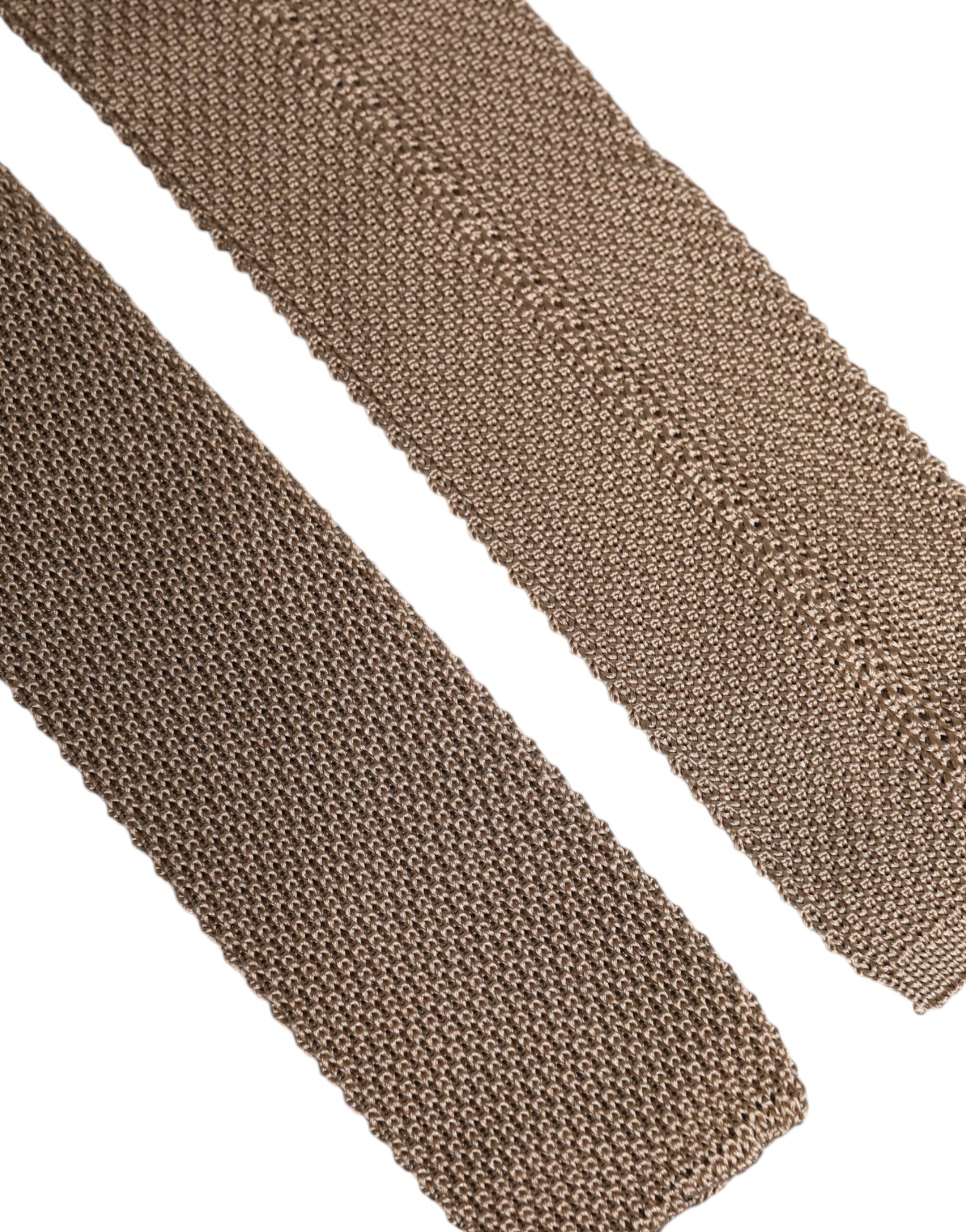 Dolce & Gabbana Brown Silk Adjustable Necktie Tie Dolce & Gabbana