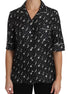Dolce & Gabbana Black GuitarTrumpet Print Silk Shirt Top Dolce & Gabbana