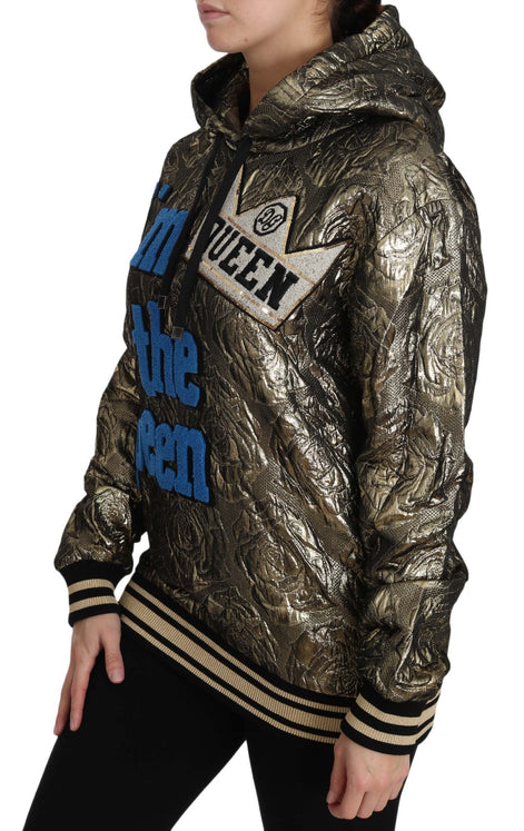 Dolce & Gabbana Im The Queen Jaquard Gold Sweatshirt  Hoodie Dolce & Gabbana
