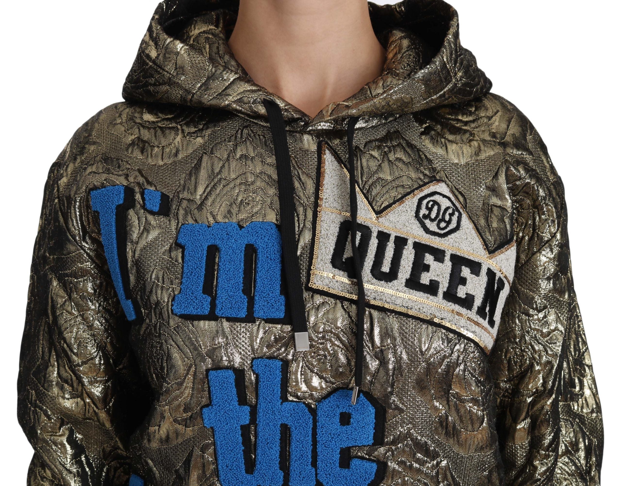 Dolce & Gabbana Im The Queen Jaquard Gold Sweatshirt  Hoodie Dolce & Gabbana