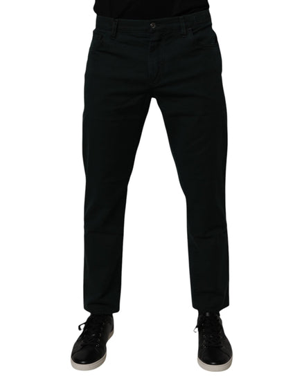 Dolce & Gabbana Dark Green Cotton Loose Men Denim Jeans Dolce & Gabbana