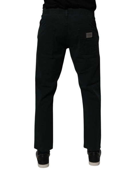 Dolce & Gabbana Dark Green Cotton Loose Men Denim Jeans Dolce & Gabbana