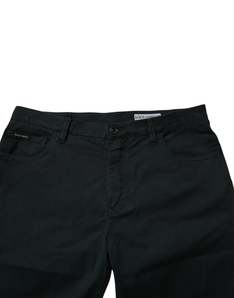 Dolce & Gabbana Dark Green Cotton Loose Men Denim Jeans Dolce & Gabbana