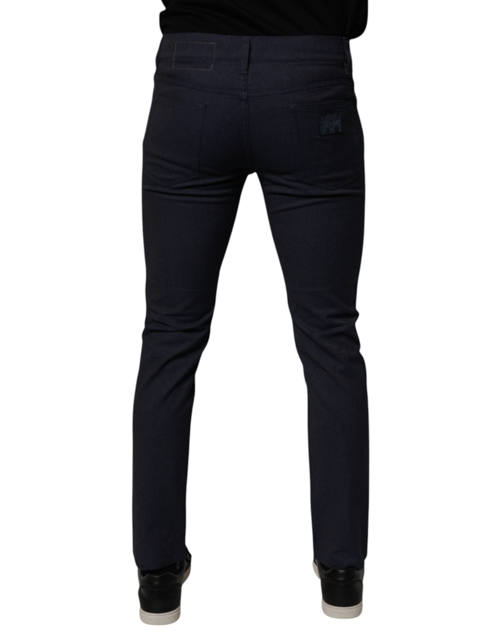 Dolce & Gabbana Dark Blue Cotton Stretch Skinny Denim Jeans Dolce & Gabbana