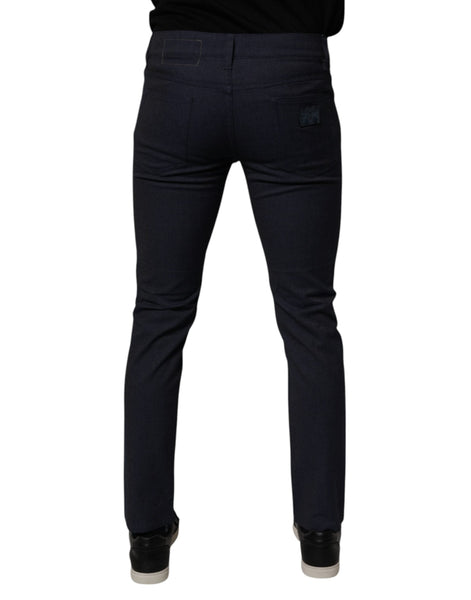 Dolce & Gabbana Dark Blue Cotton Stretch Skinny Denim Jeans Dolce & Gabbana