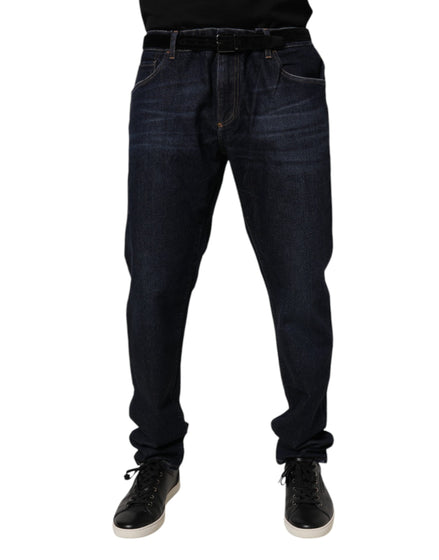 Dolce & Gabbana Dark Blue Cotton Stretch Skinny Denim Jeans Dolce & Gabbana