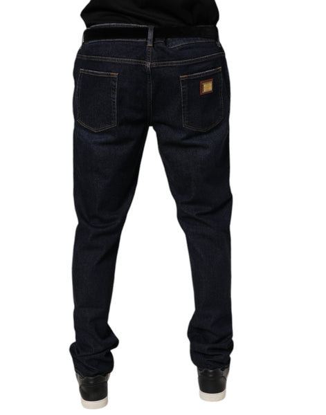 Dolce & Gabbana Dark Blue Cotton Stretch Skinny Denim Jeans Dolce & Gabbana